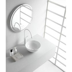 Luna waskom rond 32,5 x 14 cm keramiek glans wit
