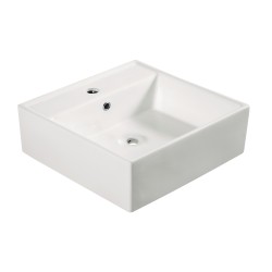 Larx waskom vierkant 46 x 46 x 16,5 cm keramiek glans wit