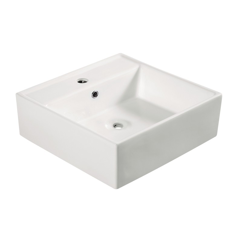 Larx waskom vierkant 46 x 46 x 16,5 cm keramiek glans wit