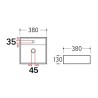 Larx waskom 38,5 x 38,5 x 13 cm keramiek glans wit