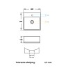 Larx waskom vierkant 46 x 46 x 16,5 cm keramiek glans wit