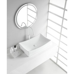 Slide opzetwastafel 65,5 x 39,5 x 13,5 cm glans wit