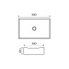 Slide waskom rechthoekig 55 x 35 x 12 cm keramiek glans wit