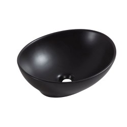 Barco waskom ovaal 40 x 33 x 14,5 cm keramiek mat zwart