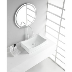 Slide waskom rechthoekig 55 x 35 x 12 cm keramiek glans wit