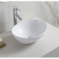Barco waskom ovaal 40 x 33 x 14,5 cm keramiek mat wit