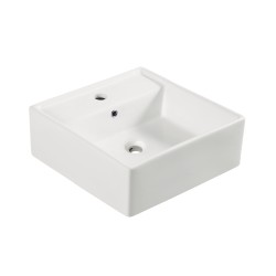 Larx waskom vierkant 41 x 41 x 15 cm keramiek glans wit