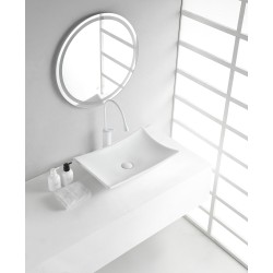 Scala waskom rechthoekig 56 x 37 x 10,5 cm keramiek glans wit