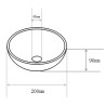 Consilio waskom rond 20 x 9 cm keramiek mat zwart