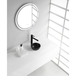 Consilio waskom rond 20 x 9 cm keramiek mat zwart