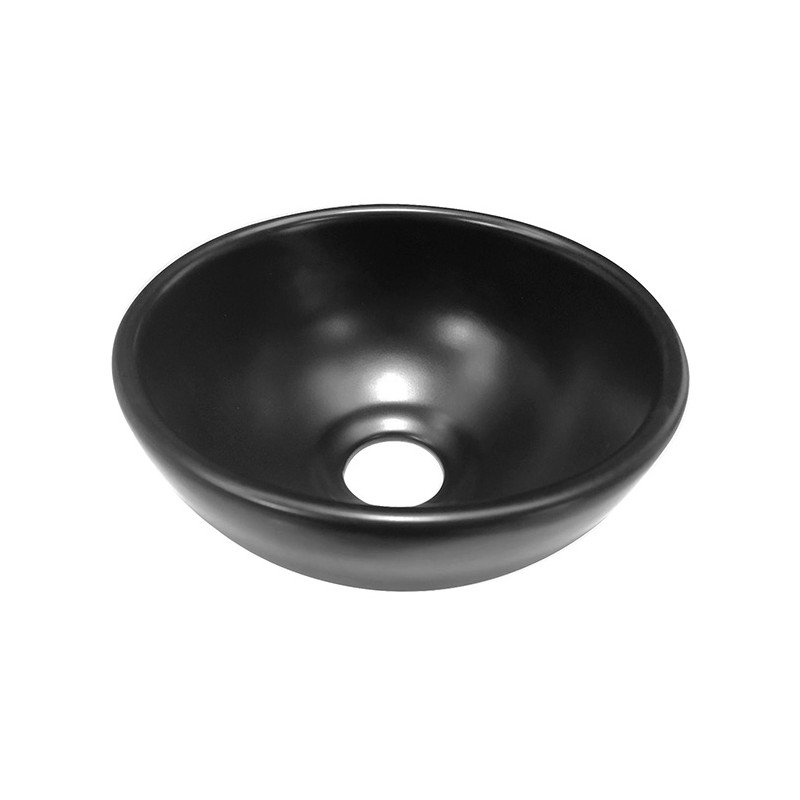 Consilio waskom rond 20 x 9 cm keramiek mat zwart