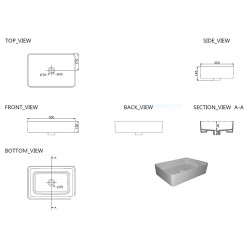 Link opzetwastafel 35 x 50 x 12 cm keramiek mat zwart