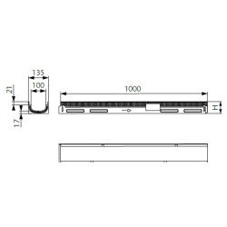 ACO Multiline Sealin HV100E gootelement H80 RVS rand L1000mm