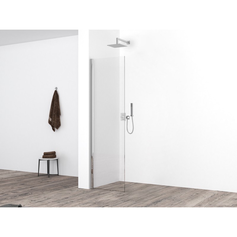 Comfort zijwand met muurprofiel 400 x 2000 x 10 mm nano helder glas/ch