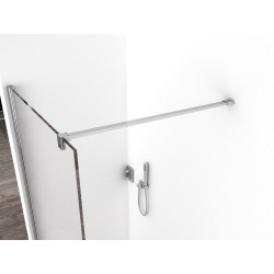 Comfort zijwand met muurprofiel 900 x 2000 x 10 mm nano helder glas/ch