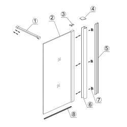 Comfort zijwand met muurprofiel 900 x 2000 x 10 mm nano helder glas/ch