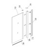 Comfort zijwand met muurprofiel 400 x 2000 x 10 mm nano helder glas/ch