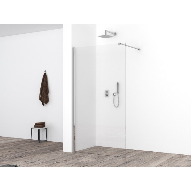 Comfort zijwand met muurprofiel 900 x 2000 x 10 mm nano helder glas/ch
