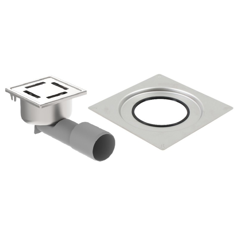 Blücher vloerput Compact rvs304 97 x 97 mm ou/zu membraamflens