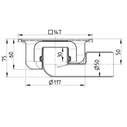 Blücher vloerput Compact rvs304 147 x 147 mm ou/zu schroef