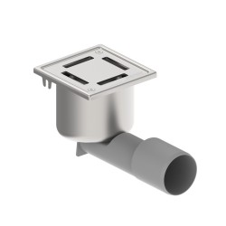 Blücher vloerput Compact rvs304 97 x 97 mm ou/zu ws 50mm schroef