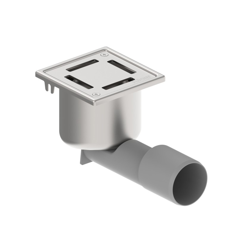 Blücher vloerput Compact rvs304 97 x 97 mm ou/zu ws 50mm schroef