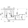 Blücher vloerput Compact rvs304 97 x 97 mm ou/zu ws 50mm schroef