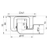 Blücher vloerput Compact rvs304 147 x 147 mm ou/zu ws 50mm schroef