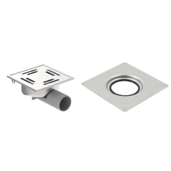 Blücher vloerput Compact rvs304 147 x 147 mm ou/zu membraanflens