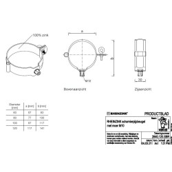 RHEINZINK prePATINA graphite-grey scharnierpijpbeugel M10 - Ø 100mm