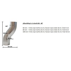 Mazzonetto zinken bocht 40 graden - Ø80 mm