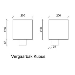 zinken vergaarbak KUBUS 200 Ø100 Walsblank