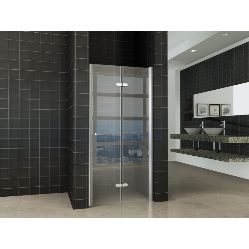 Maki nisdeur vouwbaar rechts 800 x 2000 x 8 mm nano helder glas/chroom