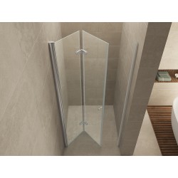 Maki nisdeur vouwbaar links 800 x 2000 x 8 mm nano helder glas/chroom