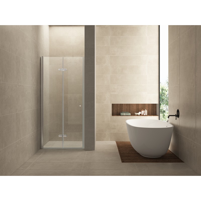 Maki nisdeur vouwbaar links 800 x 2000 x 8 mm nano helder glas/chroom