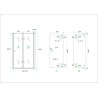Maki nisdeur vouwbaar rechts 800 x 2000 x 8 mm nano helder glas/chroom