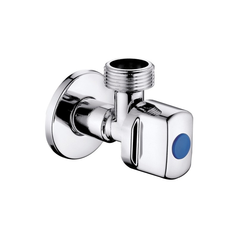BONFIX Hoekstopkraan verchroomd 1/2" x 3/4" bt.dr. x bt.dr. blauw